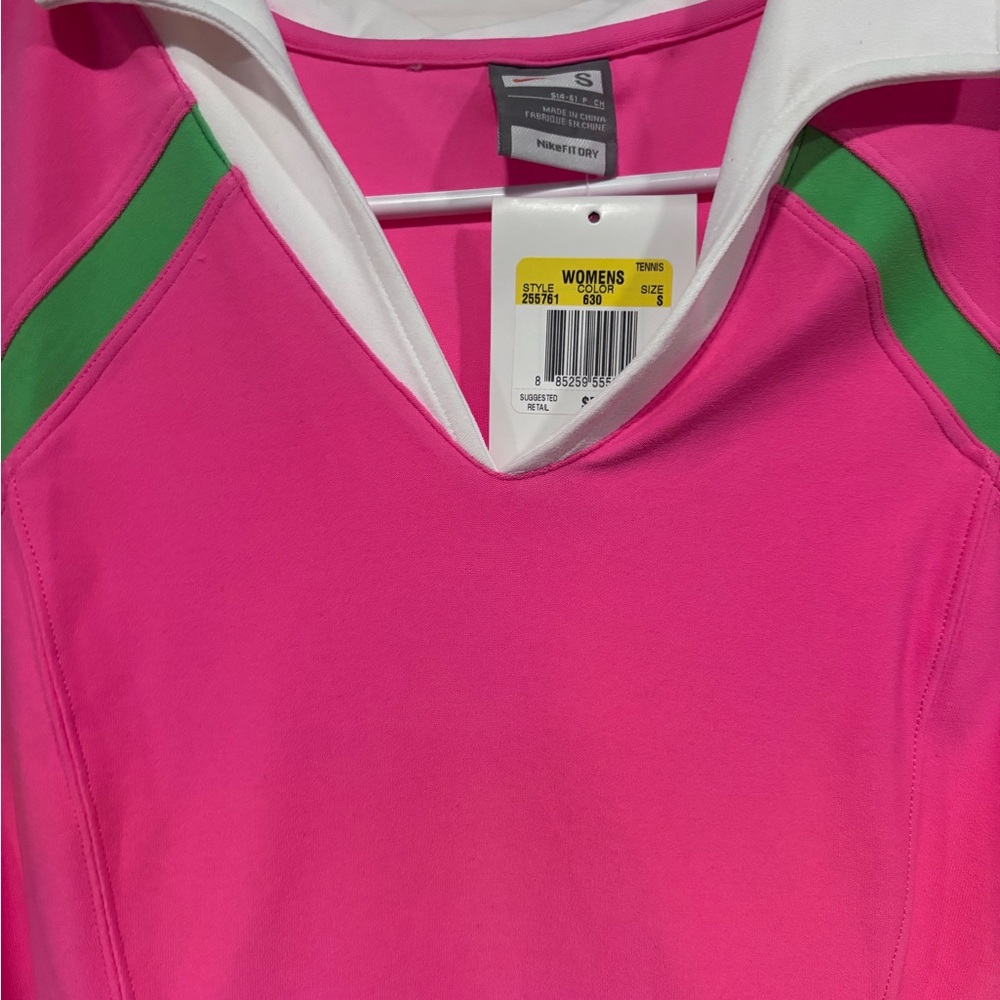 Y2K NWT Nike Dri Fit Tennis Polo Dress with Green Accents - Picture 4 of 6